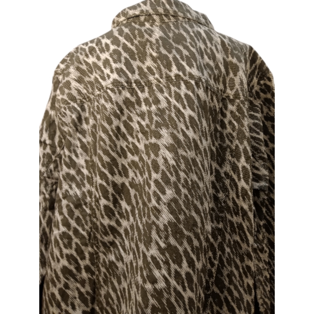 Jessica London Olive and White pattern 100% cotton Jacket Button Front 32W - Picture 6 of 9